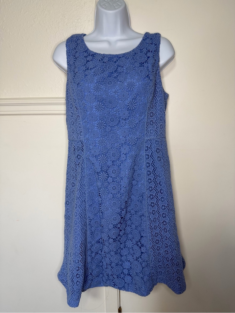 Talbots Periwinkle Floral Lace Mini Dress 8petite